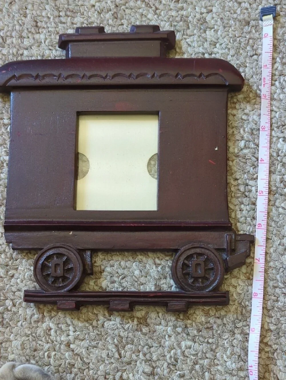 Vintage Wooden Train  Picture Frame - Dark Brown